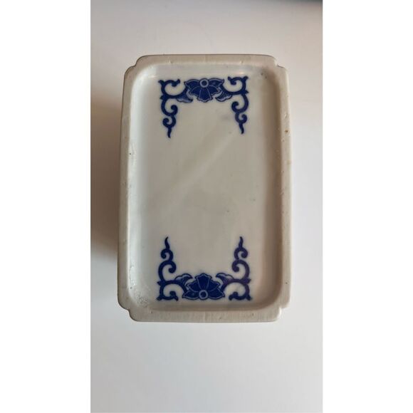 Antique Chinese‎ Porcelain Opium Pillow  Blue White Foo Dog Qing Signed - Picture 5 of 10